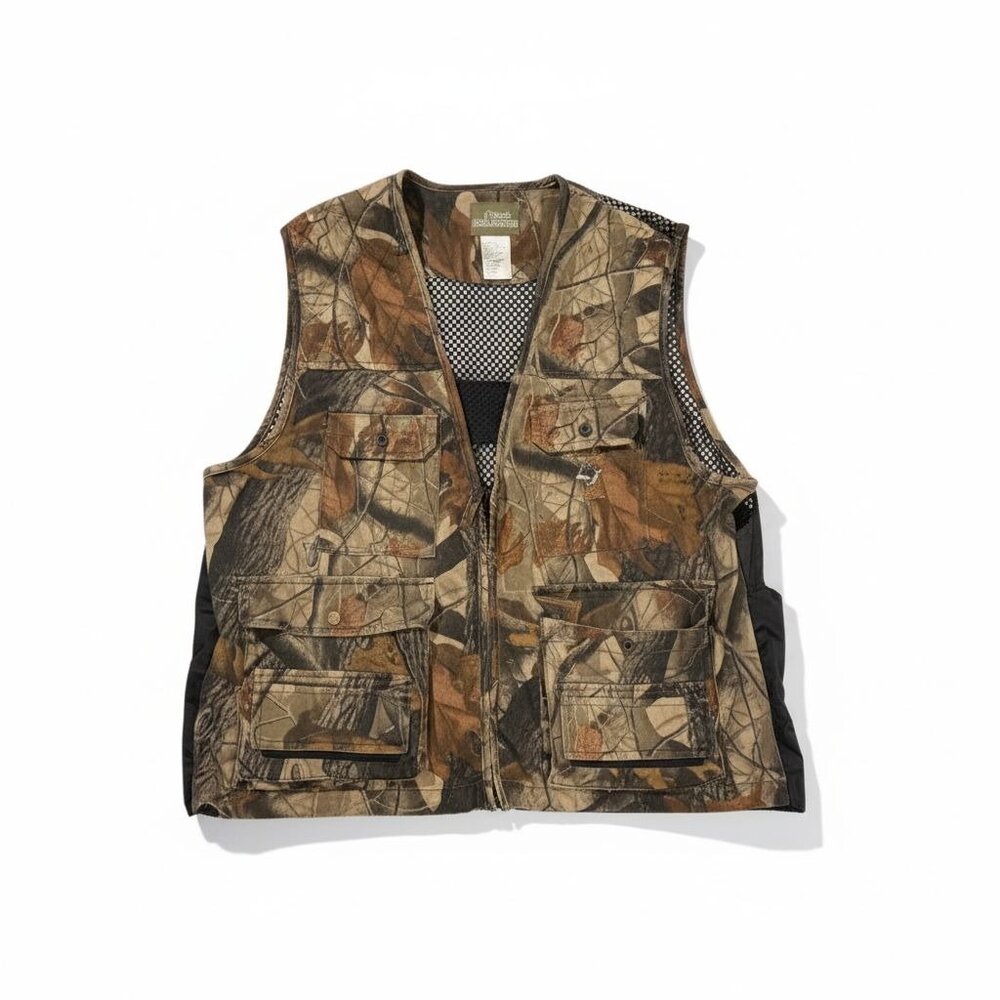 Vintage Camouflage Hunting Vest Mens Large Realtree Unlined - Picture 1 of 7